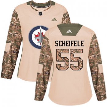 Adidas Winnipeg Jets #55 Mark Scheifele Camo Authentic 2017 Veterans Day Women's Stitched NHL Jersey
