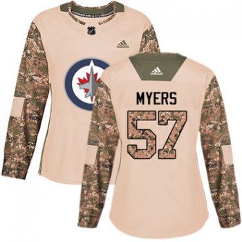 Adidas Winnipeg Jets #57 Tyler Myers Camo Authentic 2017 Veterans Day Women's Stitched NHL Jersey