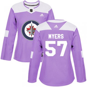 Adidas Winnipeg Jets #57 Tyler Myers Purple Authentic Fights Cancer Women's Stitched NHL Jersey