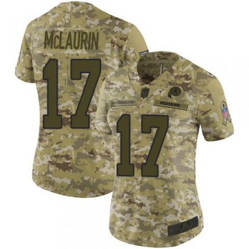 Redskins #17 Terry McLaurin Camo Women's Stitched Football Limited 2018 Salute to Service Jersey
