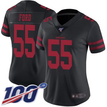 Nike 49ers #55 Dee Ford Black Alternate Women's Stitched NFL 100th Season Vapor Limited Jersey