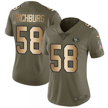 Nike 49ers #58 Weston Richburg Olive Gold Women's Stitched NFL Limited 2017 Salute to Service Jersey