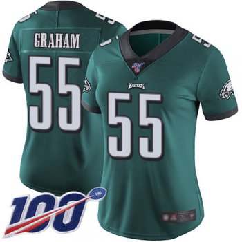 Nike Eagles #55 Brandon Graham Midnight Green Team Color Women's Stitched NFL 100th Season Vapor Limited Jersey