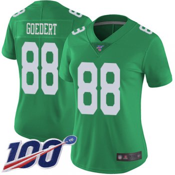 Nike Eagles #88 Dallas Goedert Green Women's Stitched NFL Limited Rush 100th Season Jersey
