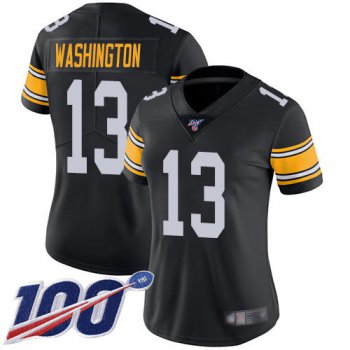 Nike Steelers #13 James Washington Black Alternate Women's Stitched NFL 100th Season Vapor Limited Jersey