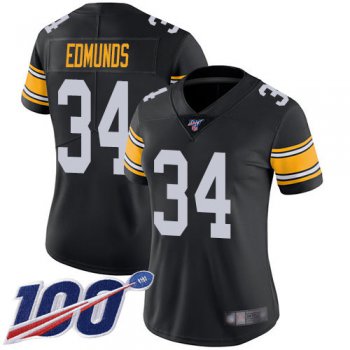 Nike Steelers #34 Terrell Edmunds Black Alternate Women's Stitched NFL 100th Season Vapor Limited Jersey