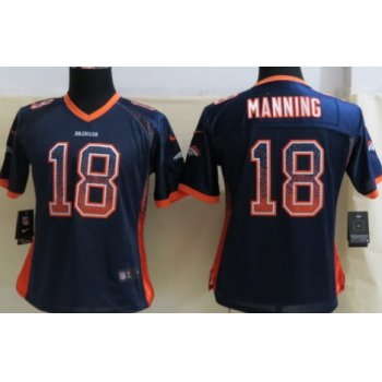 Nike Denver Broncos #18 Peyton Manning Drift Fashion Blue Womens Jersey
