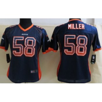 Nike Denver Broncos #58 Von Miller Drift Fashion Blue Womens Jersey