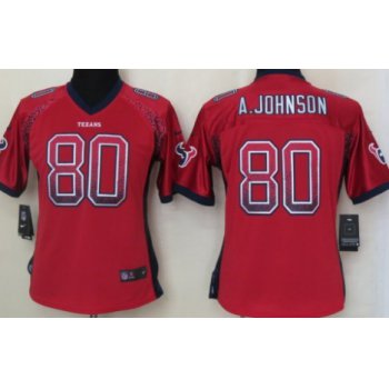 Nike Houston Texans #80 Andre Johnson Drift Fashion Red Womens Jersey