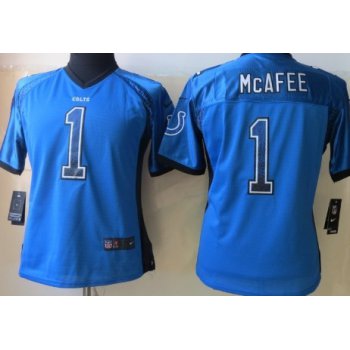 Nike Indianapolis Colts #1 Pat McAfee Drift Fashion Blue Womens Jersey