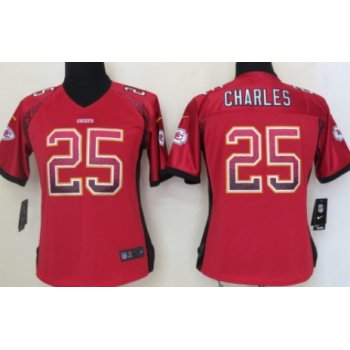 Nike Kansas City Chiefs #25 Jamaal Charles Drift Fashion Red Womens Jersey