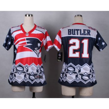 Nike New England Patriots #21 Malcolm Butler 2015 Noble Fashion Womens Jersey