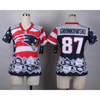 Nike New England Patriots #87 Rob Gronkowski 2015 Noble Fashion Womens Jersey