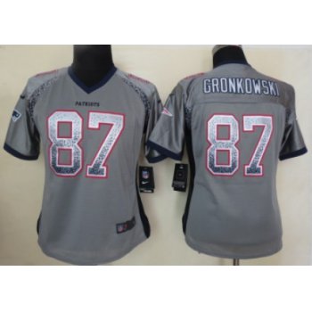 Nike New England Patriots #87 Rob Gronkowski Drift Fashion Gray Womens Jersey