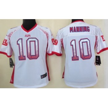 Nike New York Giants #10 Eli Manning Drift Fashion White Womens Jersey