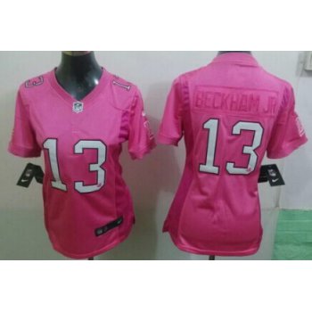 Nike New York Giants #13 Odell Beckham Jr Pink Love Womens Jersey