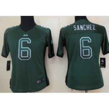 Nike New York Jets #6 Mark Sanchez Drift Fashion Green Womens Jersey