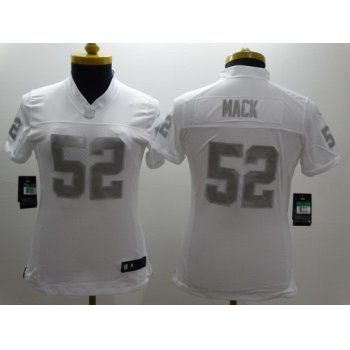 Nike Oakland Raiders #52 Khalil Mack Platinum White Limited Womens Jersey