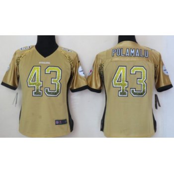Nike Pittsburgh Steelers #43 Troy Polamalu Drift Fashion Yellow Womens Jersey