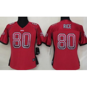 Nike San Francisco 49ers #80 Jerry Rice Drift Fashion Red Womens Jersey