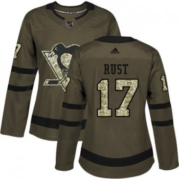 Adidas Pittsburgh Penguins #17 Bryan Rust Green Salute to Service Women's Stitched NHL Jersey
