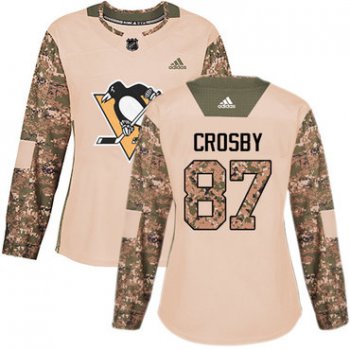 Adidas Pittsburgh Penguins #87 Sidney Crosby Camo Authentic 2017 Veterans Day Women's Stitched NHL Jersey