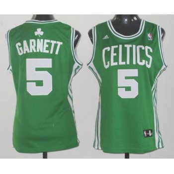 Boston Celtics #5 Kevin Garnett Green Womens Jersey