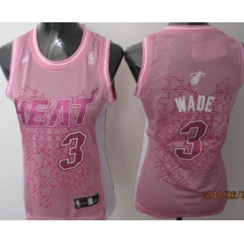 Miami Heat #3 Dwyane Wade Pink Womens Jersey
