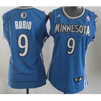 Minnesota Timberwolves #9 Ricky Rubio Blue Womens Jersey