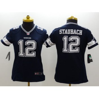 Nike Dallas Cowboys #12 Roger Staubach Blue Limited Womens Jersey