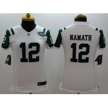 Nike New York Jets #12 Joe Namath White Limited Womens Jersey