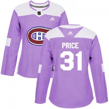 Adidas Montreal Canadiens #31 Carey Price Purple Authentic Fights Cancer Women's Stitched NHL Jersey