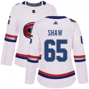 Adidas Montreal Canadiens #65 Andrew Shaw White Authentic 2017 100 Classic Women's Stitched NHL Jersey