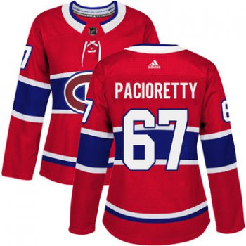 Adidas Montreal Canadiens #67 Max Pacioretty Red Home Authentic Women's Stitched NHL Jersey