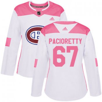 Adidas Montreal Canadiens #67 Max Pacioretty White Pink Authentic Fashion Women's Stitched NHL Jersey
