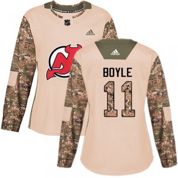 Adidas New Jersey Devils #11 Brian Boyle Camo Authentic 2017 Veterans Day Women's Stitched NHL Jersey