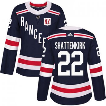 Adidas New York Rangers #22 Kevin Shattenkirk Navy Blue Authentic 2018 Winter Classic Women's Stitched NHL Jersey