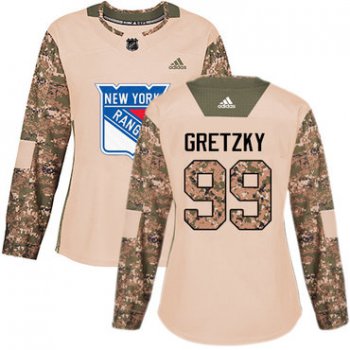 Adidas New York Rangers #99 Wayne Gretzky Camo Authentic 2017 Veterans Day Women's Stitched NHL Jersey