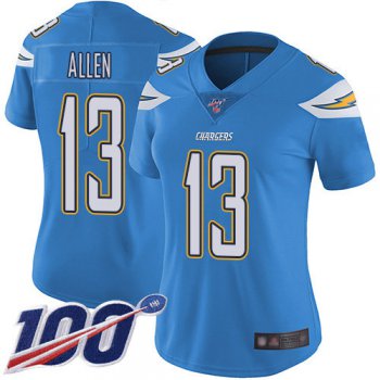 Nike Chargers #13 Keenan Allen Electric Blue Alternate Women's Stitched NFL 100th Season Vapor Limited Jersey