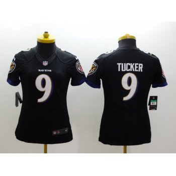 Nike Baltimore Ravens #9 Justin Tucker 2013 Black Limited Womens Jersey