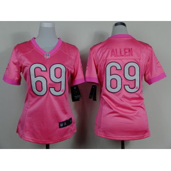 Nike Chicago Bears #69 Jared Allen Pink Love Womens Jersey