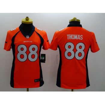 Nike Denver Broncos #88 Demaryius Thomas 2013 Orange Limited Womens Jersey