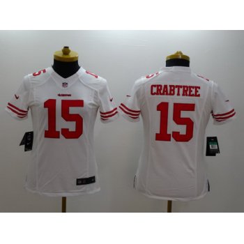 Nike San Francisco 49ers #15 Michael Crabtree White Limited Womens Jersey