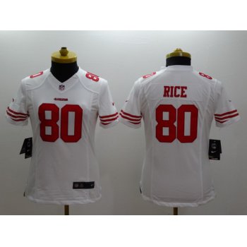 Nike San Francisco 49ers #80 Jerry Rice White Limited Womens Jersey