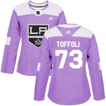 Adidas Los Angeles Kings #73 Tyler Toffoli Purple Authentic Fights Cancer Women's Stitched NHL Jersey