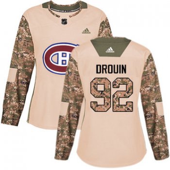 Adidas Montreal Canadiens #92 Jonathan Drouin Camo Authentic 2017 Veterans Day Women's Stitched NHL Jersey