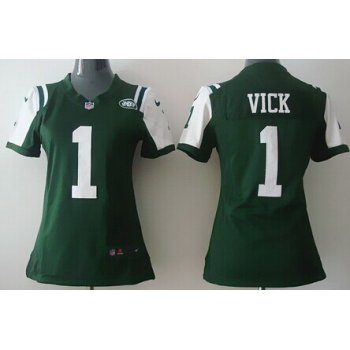 Nike New York Jets #1 Michael Vick Green Game Womens Jersey