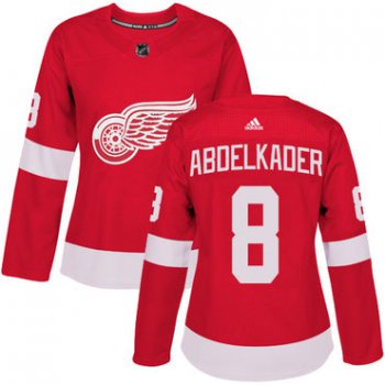 Adidas Detroit Red Wings #8 Justin Abdelkader Red Home Authentic Women's Stitched NHL Jersey