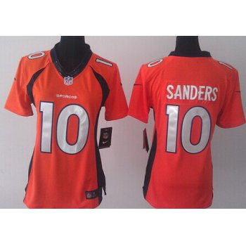 Nike Denver Broncos #10 Emmanuel Sanders 2013 Orange Limited Womens Jersey