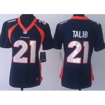 Nike Denver Broncos #21 Aqib Talib 2013 Blue Limited Womens Jersey